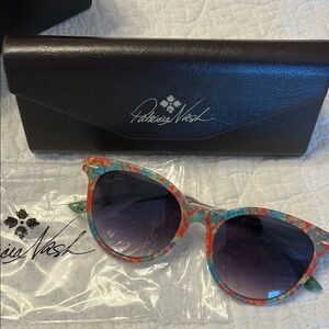Patricia Nash Red and Blue Trendy Sunglasses